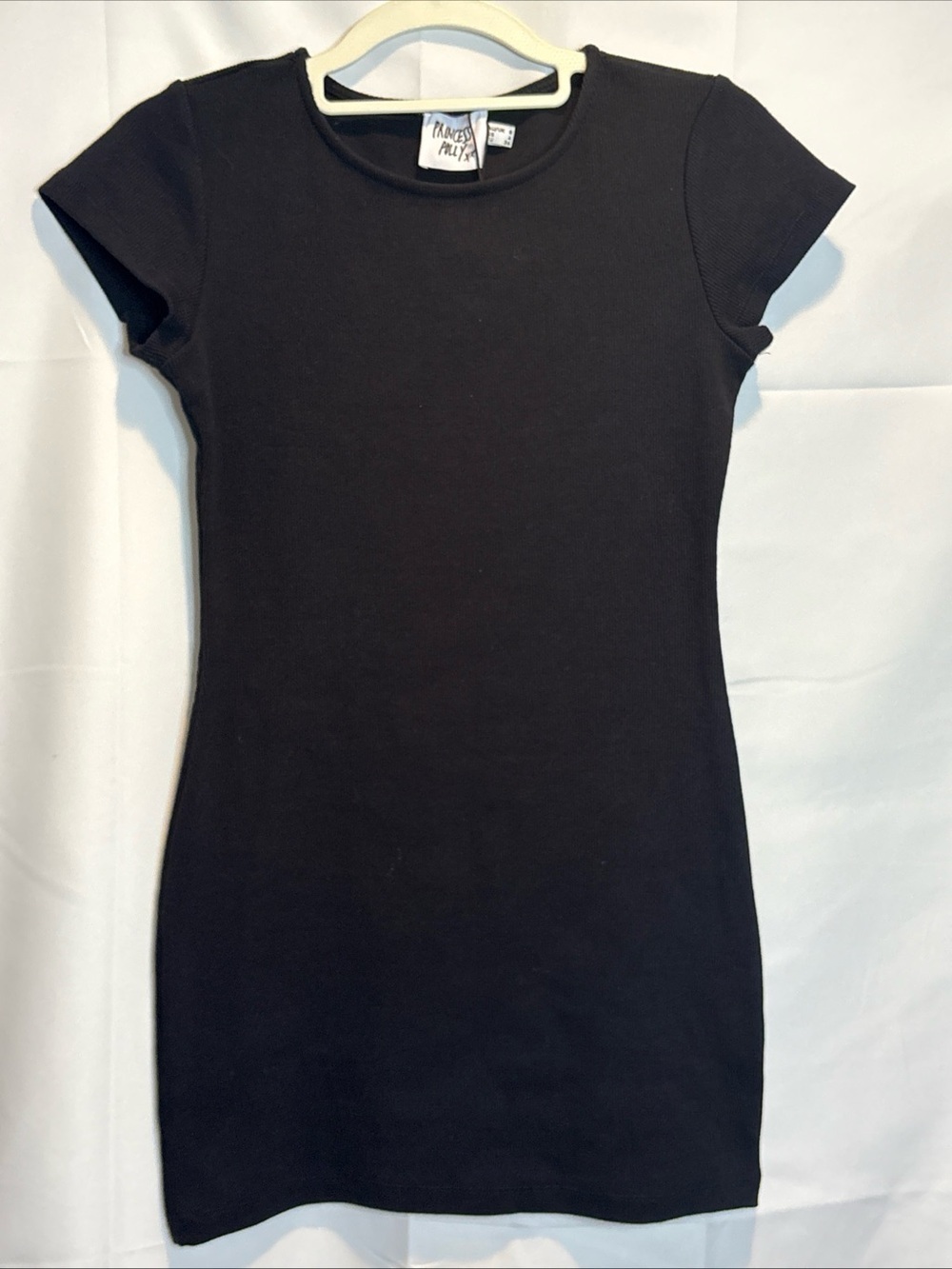 Princess Polly Black Ribbed Mini Dress